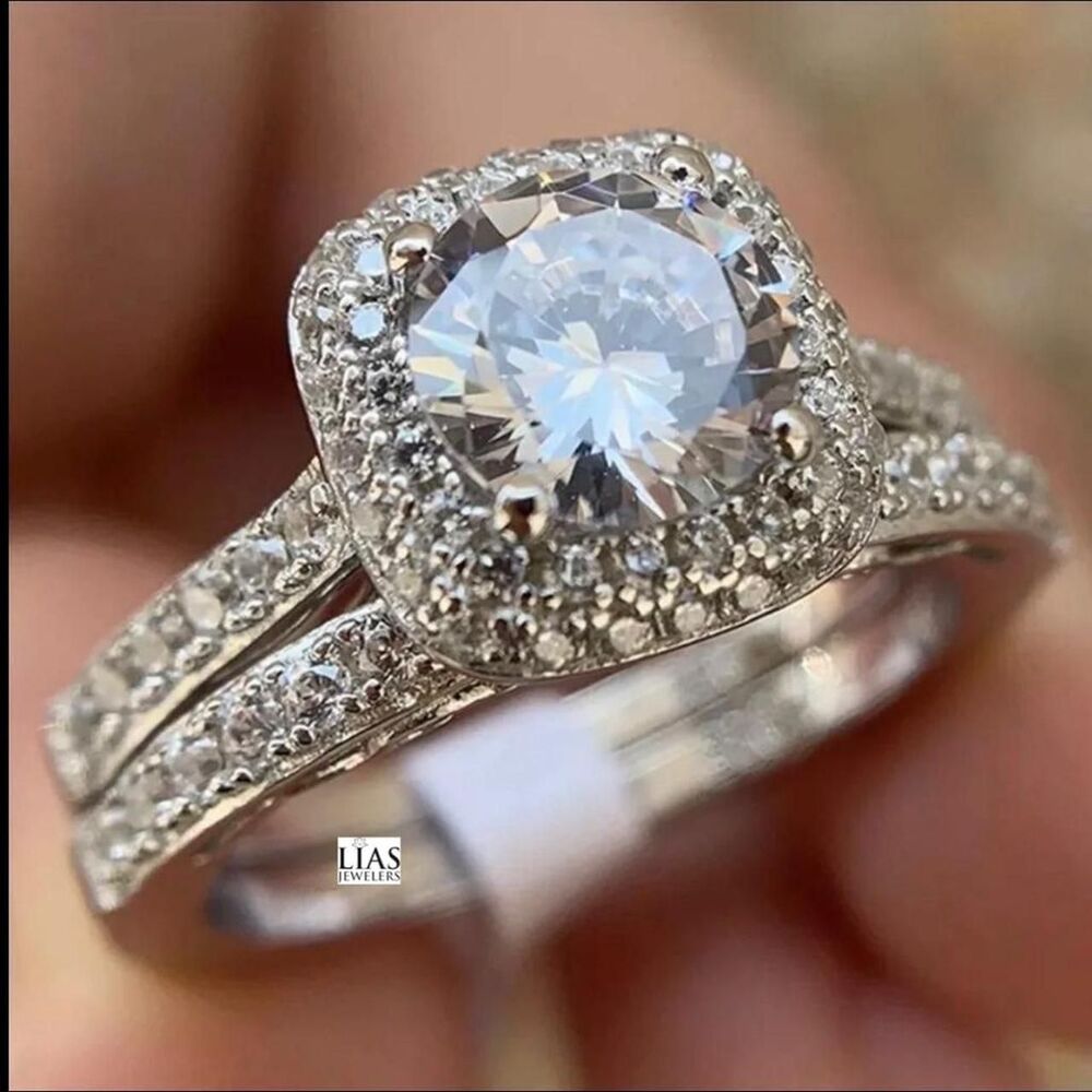 new 18k white gold wedding ring set